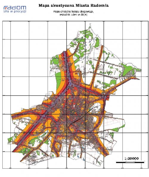 Mapa emisji hałasu drogowego LDWN