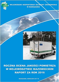 okładka Roczna Ocena Jakości Powietrza w województwie mazowieckim. Raport za rok 2016